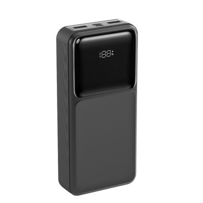 Portable Dibangun Di Kabel Power Bank Hitam 20000mAh Tipe C Kabel Power Bank