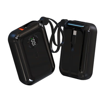 Harga yang bagus Fireproof ABS PC Universal 10000mah Power Bank Dengan Dibangun Dalam Kabel on line