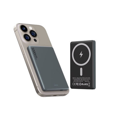 Harga yang bagus Custom Magnetic Power Bank Li Polymer 5000mAh ABS+PC+Aluminium Alloy on line