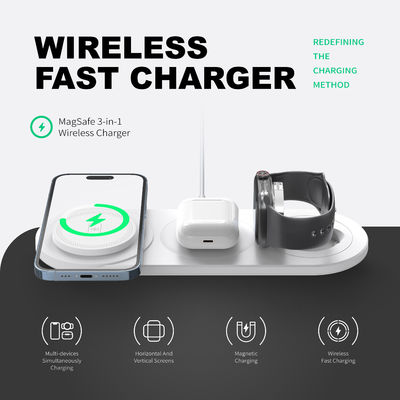 Harga yang bagus 3 In 1 Wireless Phone Charger 5W 7.5W 10W 15W Untuk pengisian daya / 1 X Type C kabel on line