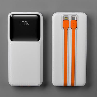 Harga yang bagus Kompak Dibangun Di Kabel Power Bank Putih Portable Powerbank Perlindungan Overcharge on line