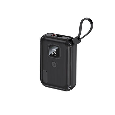 Harga yang bagus Bank Daya Mini Hitam / Putih Dibangun Dalam Kabel Pengisian / Lampu Indikator LED on line