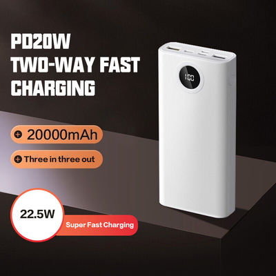 Harga yang bagus PD 20W 22.5W Power Bank dengan ABS PC dalam Vibrant Blue White Color untuk Solusi Pengisian Portable on line